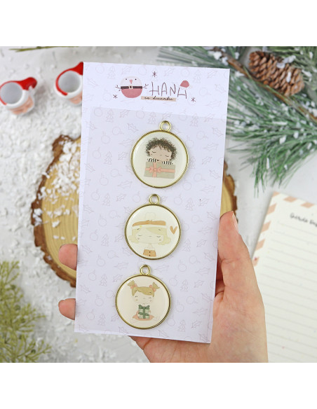 Ohana en Diciembre metallic charms set | Alúa Cid design