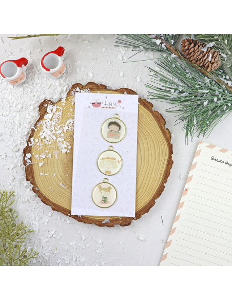 Ohana en Diciembre metallic charms set | Alúa Cid design