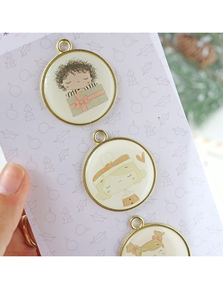 Ohana en Diciembre metallic charms set | Alúa Cid design