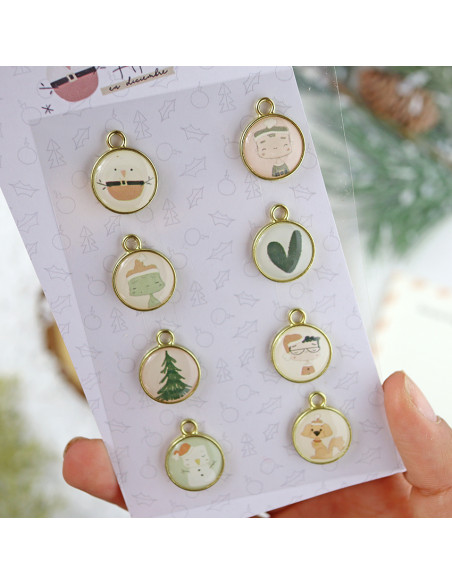 Ohana en Diciembre mini metallic charms set | Alúa Cid design