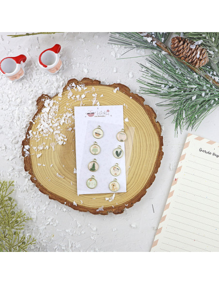 Ohana en Diciembre mini metallic charms set | Alúa Cid design