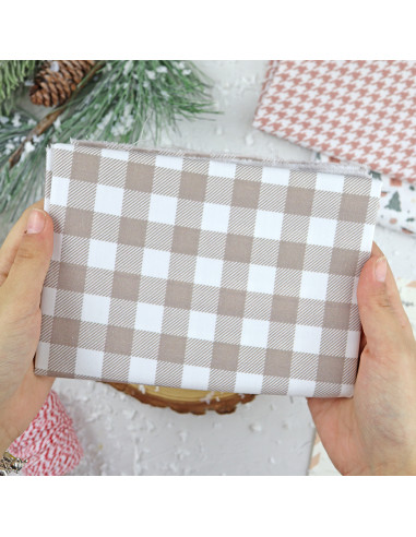 5m Vichy Camel printed fabric | Ohana... 5m Vichy Camel printed fabric | Ohana...