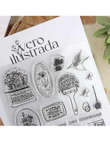 Florecer clear stamp set | Vero...