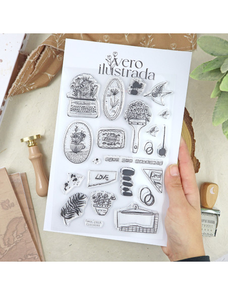 Florecer clear stamp set | Vero Ilustrada