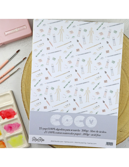 A4 set of 100% cotton watercolor paper