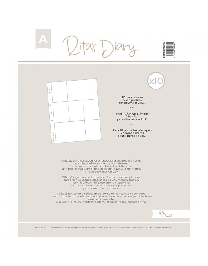 9x12" sleeves Mod.A for Rita's Diary