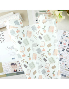 Mi escritorio laminated paper sheet | Septiembre by Alúa Cid