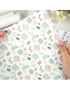 Mi escritorio laminated paper sheet | Septiembre by Alúa Cid 2