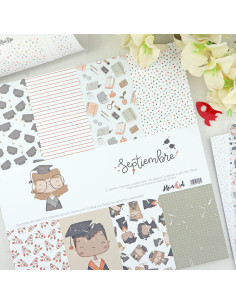 Septiembre 12x12" paper pad | Alúa Cid design
