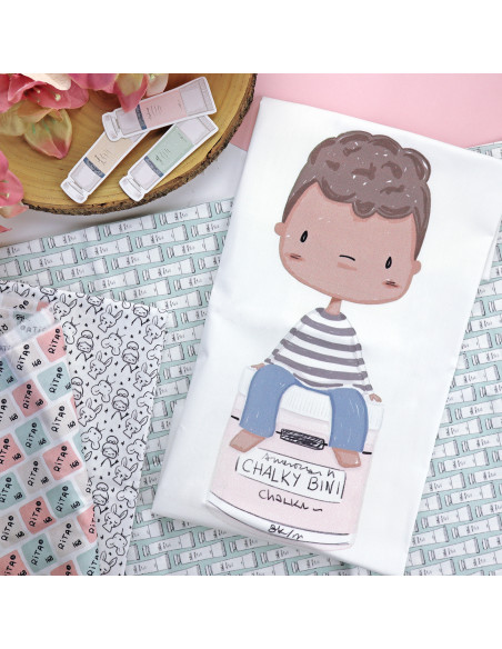 Joel Chalky Printed panel fabric | Ohana Creativa by Alúa Cid