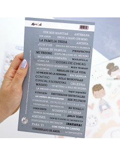 Ohana Creativa Mensajes stickers sheet | Alúa Cid design