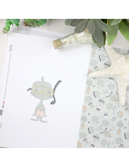 Snorkel laminated paper sheet | Holidadis by Alúa Cid
