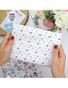 5m Lluvia de Corazones printed fabric | Ohana by Alúa Cid