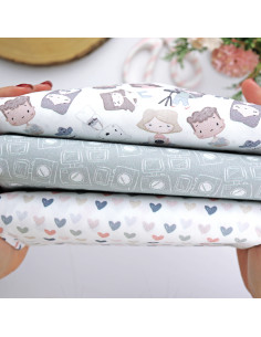 5m Lluvia de Corazones printed fabric | Ohana by Alúa Cid 2
