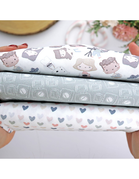 5m Lluvia de Corazones printed fabric | Ohana by Alúa Cid