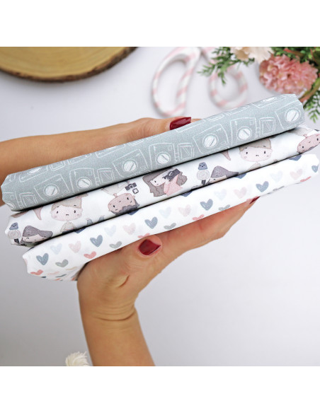 5m Lluvia de Corazones printed fabric | Ohana by Alúa Cid