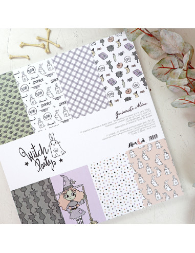 Witch Party 12x12" paper pad | Garbancita Alicia + Alúa Cid design