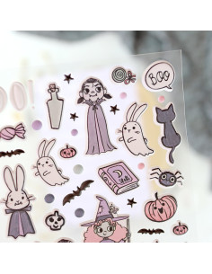 Witch Party puffy stickers | Garbancita Alicia + Alúa Cid design 2