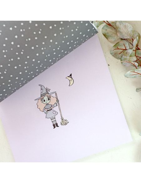 Witch Party 12x12" paper pad | Garbancita Alicia + Alúa Cid design