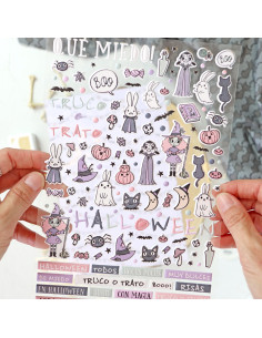 Witch Party puffy stickers | Garbancita Alicia + Alúa Cid design