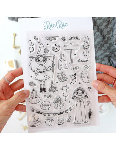 Witch Party clear stamps set | Alúa Cid