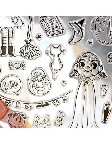 Witch Party clear stamps set | Alúa Cid