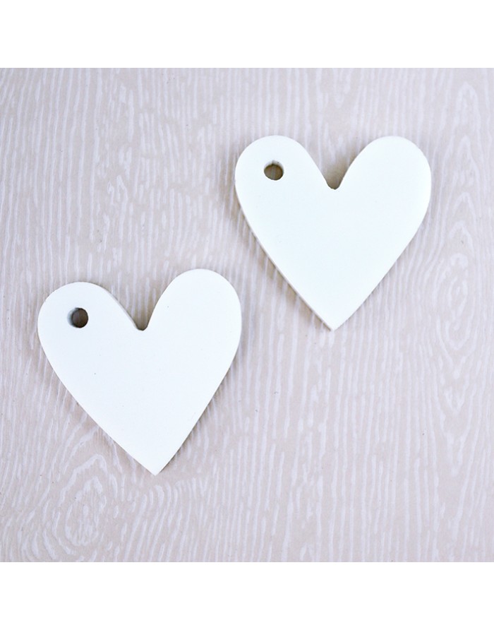 Set of 10 White acrylic hearts