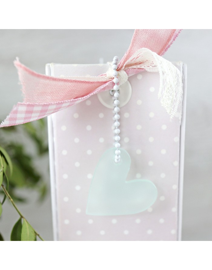 Set of 10 frosted mint acrylic hearts