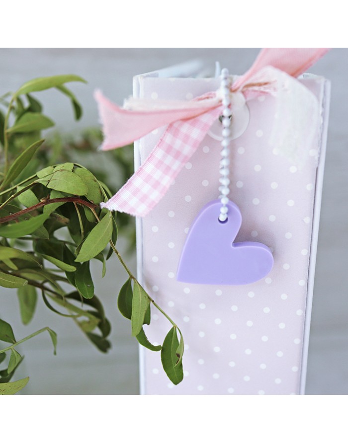 Set of 10 lilac acrylic hearts