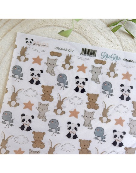 Panda peluches vellum paper