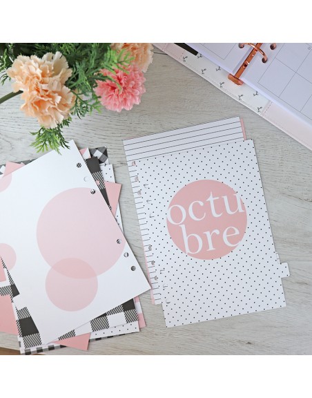 Set of 12 dividers A5 Ni tan mal with holes by Alúa Cid