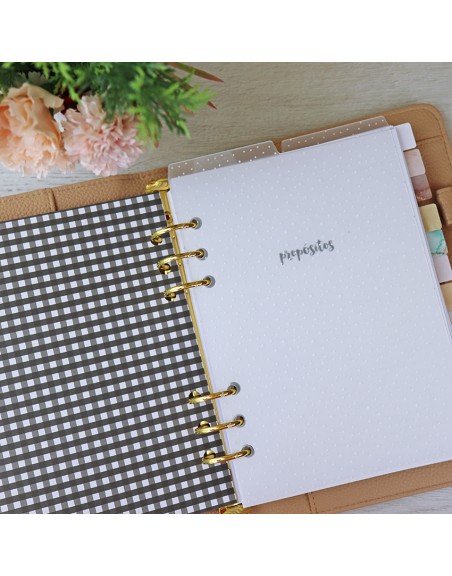 Set planner dividers A5 Topos Blancos