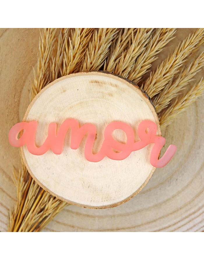 Amor pink acrylic word