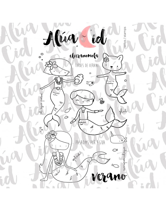 Glub clear stamps set | Alúa Cid