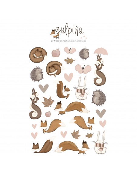 Golpiño puffy stickers