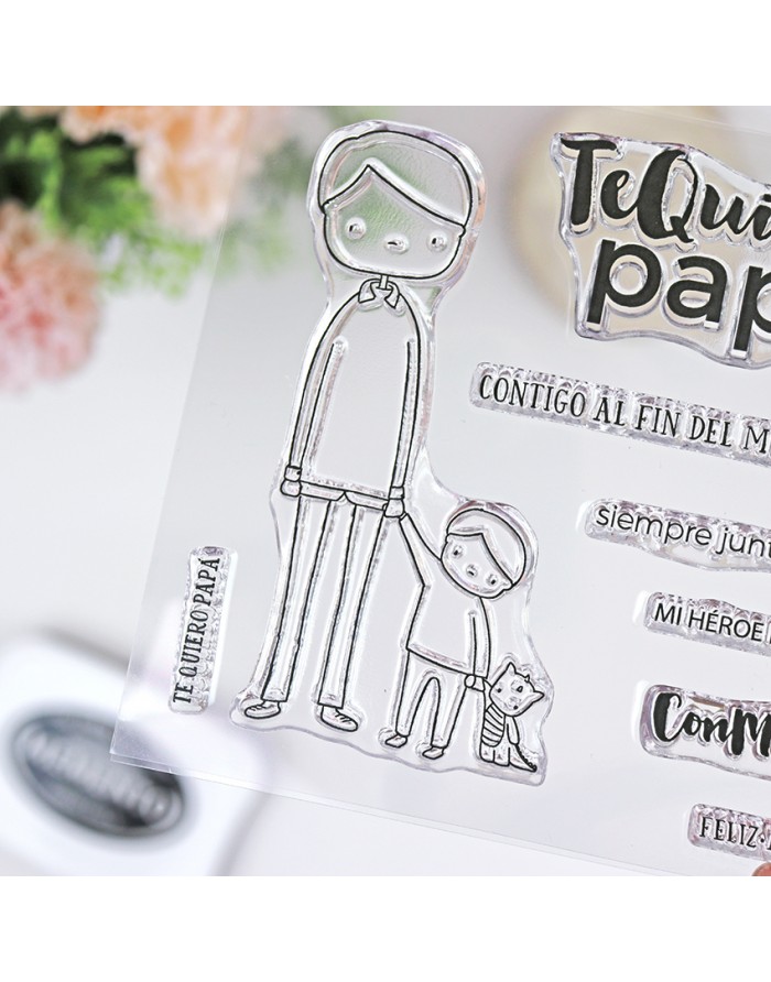 Con mi papi clear stamps set | Alúa Cid