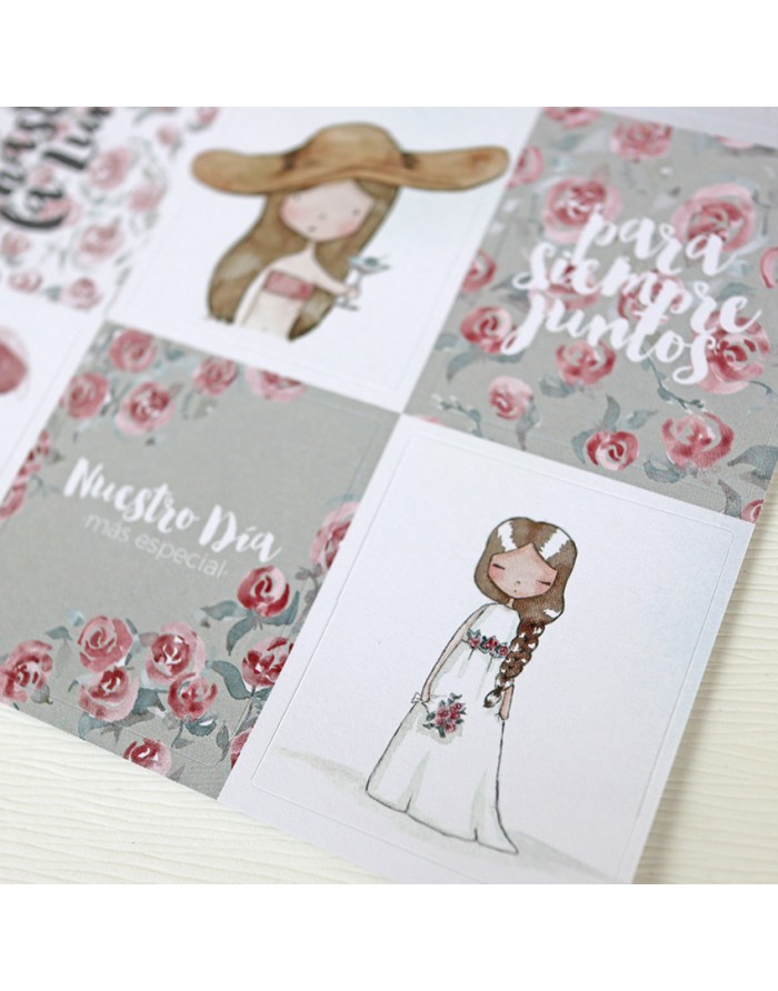 Sí quiero stickers set | Alúa Cid design