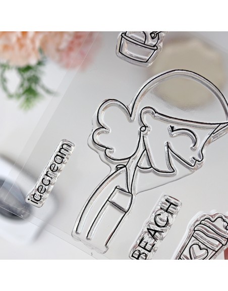 Beach ENGLISH clear stamps set | Alúa Cid