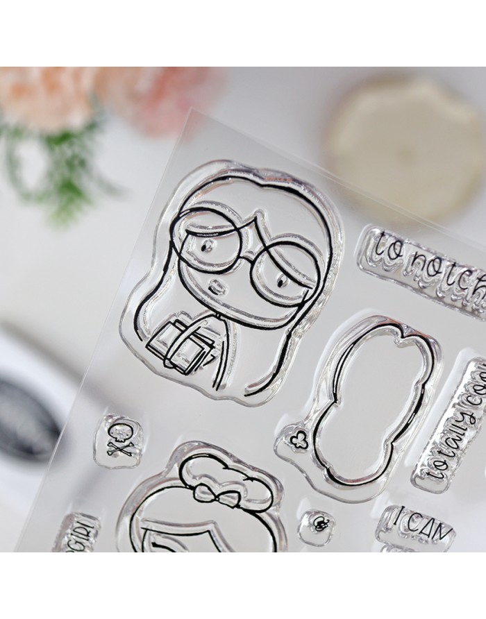 Powergirl ENGLISH clear stamps set |...
