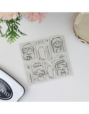 Powergirl ENGLISH clear stamps set | Alúa Cid