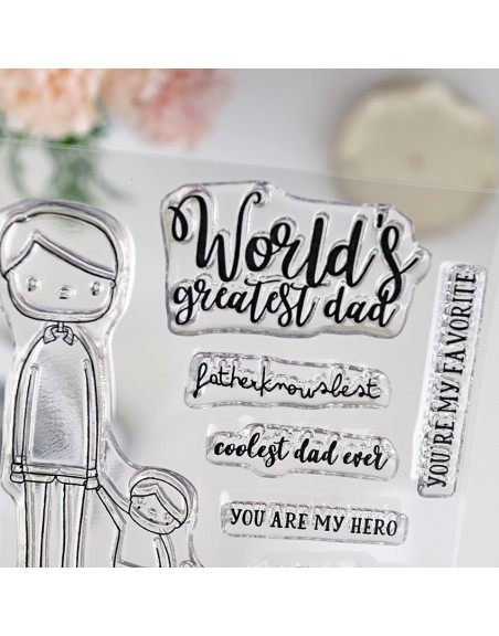 Dad ENGLISH clear stamps set | Alúa Cid