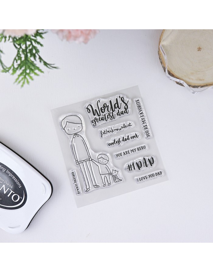 Dad ENGLISH clear stamps set | Alúa Cid