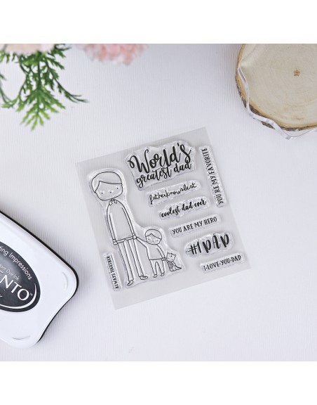 Dad ENGLISH clear stamps set | Alúa Cid