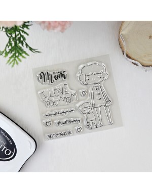 Mom ENGLISH clear stamps set | Alúa Cid