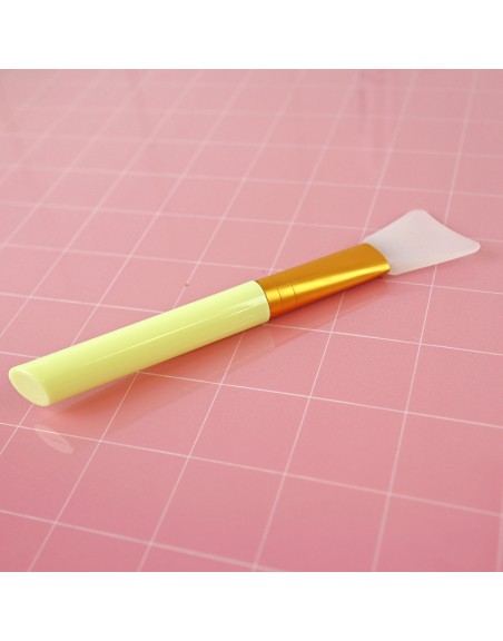 Yellow silicone spatula for adhesives and mix media