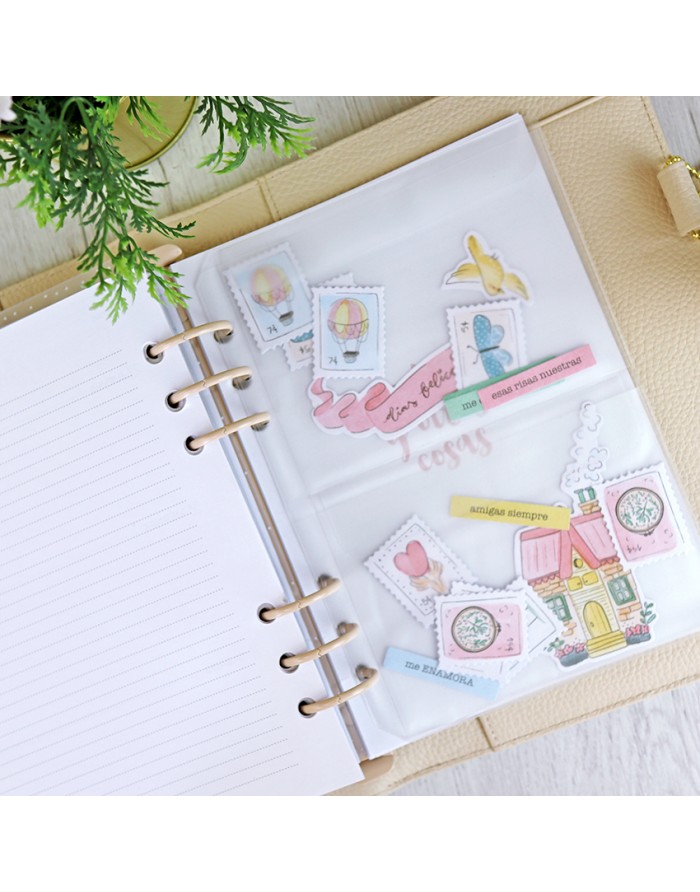 Set of 4 A5 diary sleeves with pockets