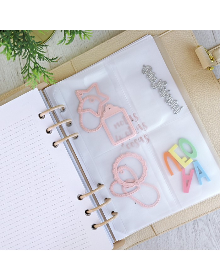 Set of 4 A5 diary sleeves with pockets