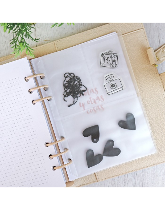 Set of 4 A5 diary sleeves with pockets