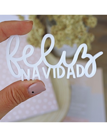 Feliz navidad methacrylate word ornament