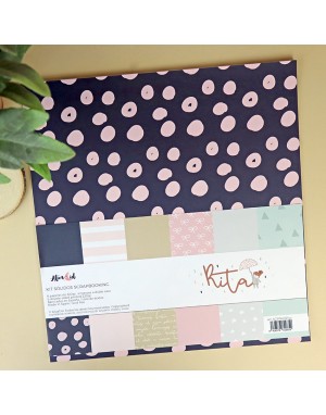 Kit papel colores sólidos Rita